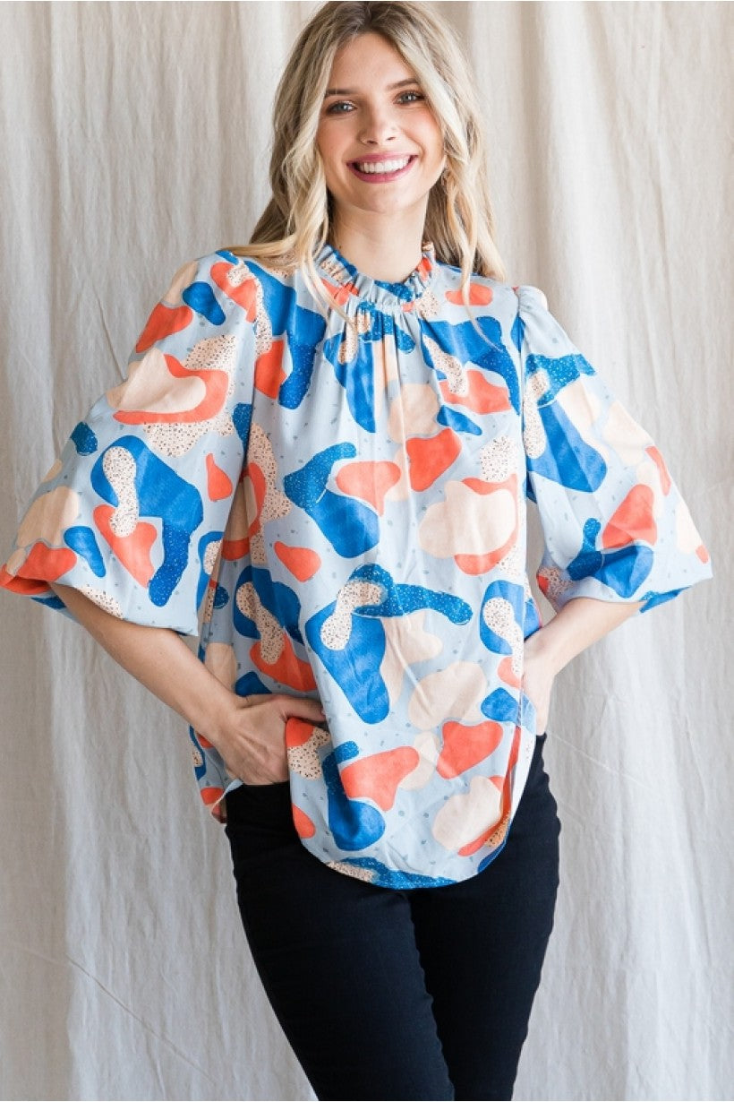 Ruffles Never Hurt Anyone Printed Top (3 color combos)