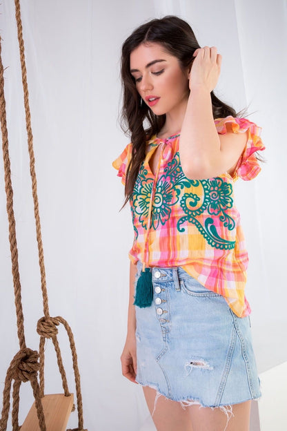 Sea Dreams Embroidered Top-THML