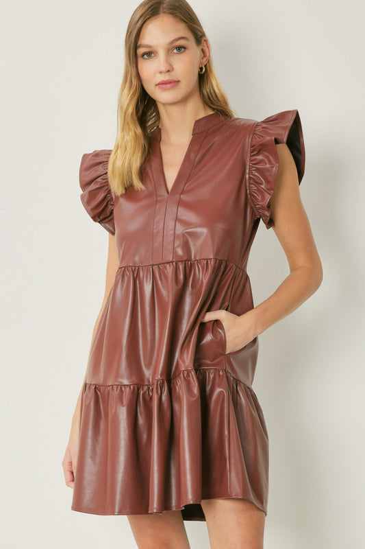 Smooth Operator Faux Leather Dress